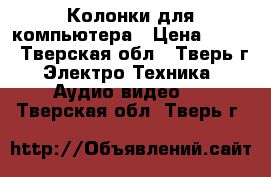 Колонки для компьютера › Цена ­ 500 - Тверская обл., Тверь г. Электро-Техника » Аудио-видео   . Тверская обл.,Тверь г.